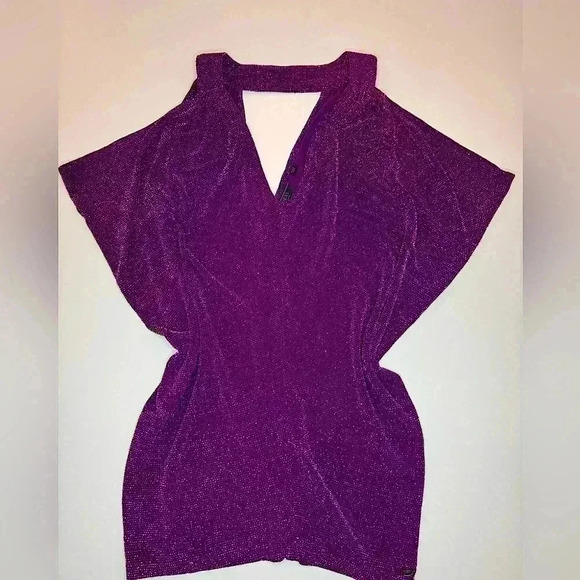 GUESS Women’s Purple Sleeveless V Neck Open Back Top Size XS - Picture 7 of 7